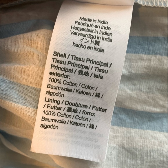 J Crew Womens 2X XXL Blue White Wrap Top Blouse Stripe Ruffle Tie Cotton - Picture 9 of 10